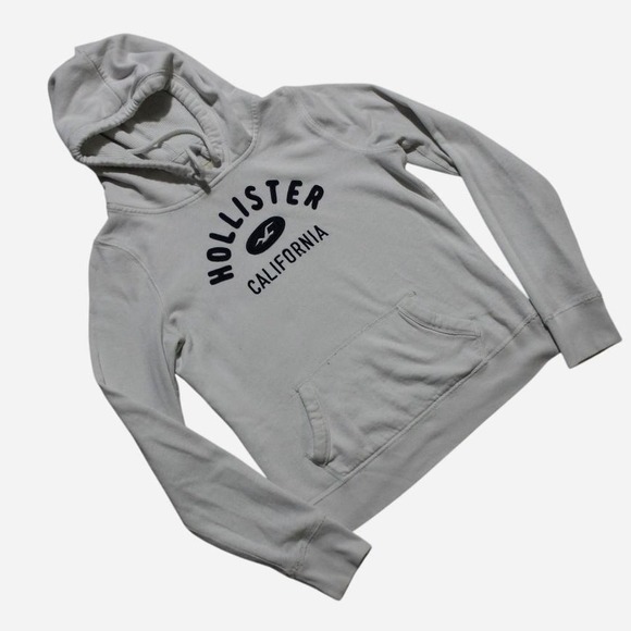 Hollister Co. Tops - Womens White Y2K Skater Spellout Preppy Hollister Pullover Hoodie